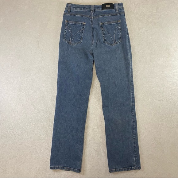 VINTAGE SIMON CHANG HIGH-RISE SLIM STRAIGHT DENIM JEANS - Picture 4 of 8